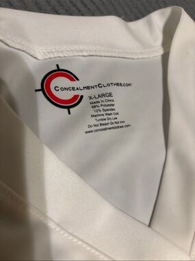 ConcealmentClothes Men's White Concealment Shirt - X-Large